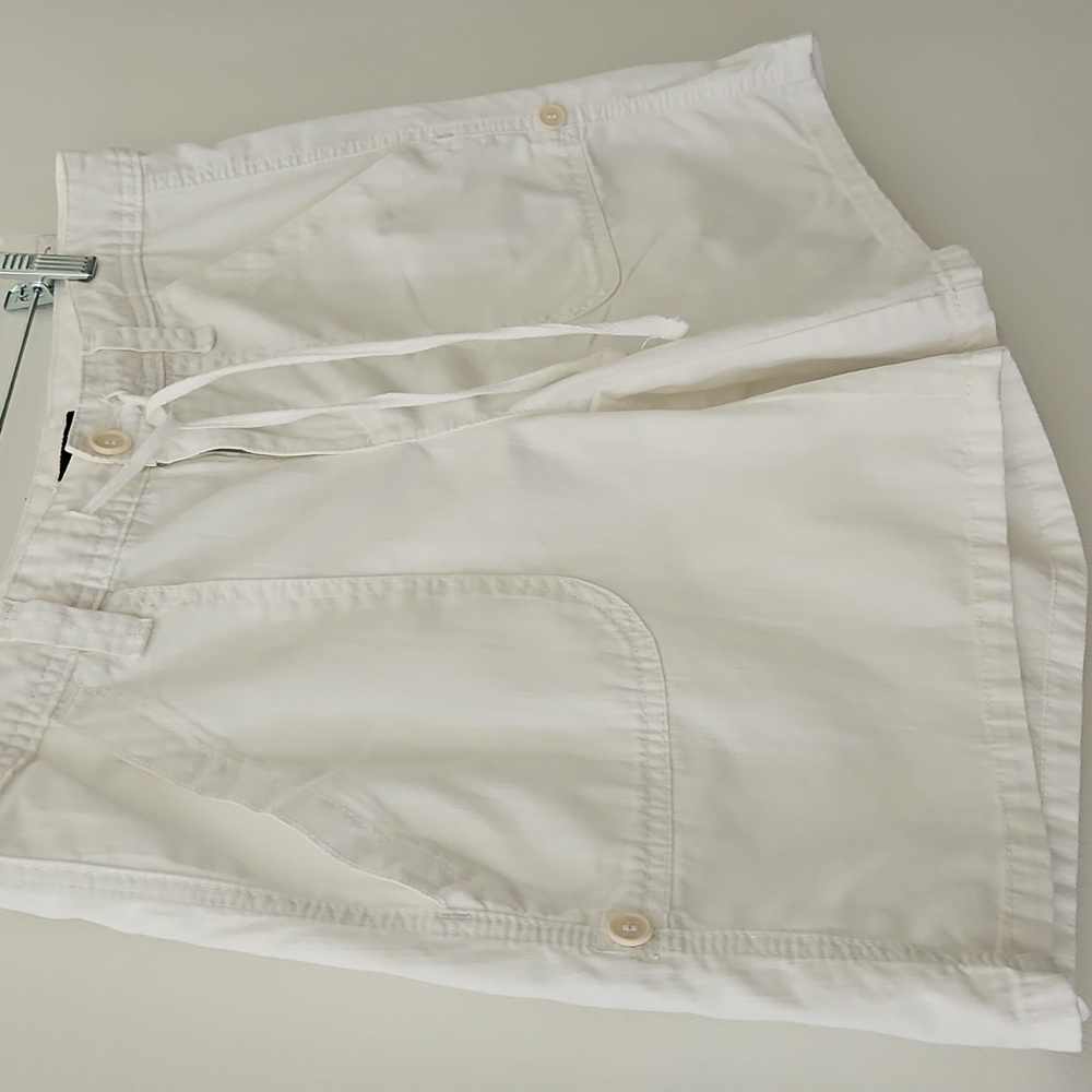 Tommy Hilfigerā White Cotton Bermuda Shorts Nautical Beach Size 10 - Picture 3 of 13